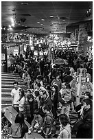 Crowds in Midway of Fun, Circus Circus. Reno, Nevada, USA ( black and white)