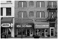 Downtown facade and businesses. Reno, Nevada, USA (black and white)