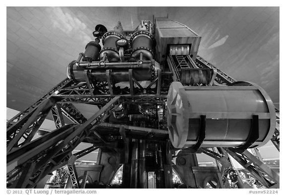 Mine tower, Circus Circus casion. Reno, Nevada, USA (black and white)