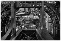 Looking up mine tower. Reno, Nevada, USA (black and white)