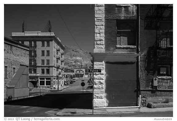 Historic buildings. Nevada, USA (black and white)