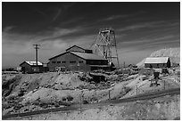 Historic mine. Nevada, USA ( black and white)