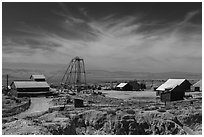 Tonopah historic mining park. Nevada, USA ( black and white)