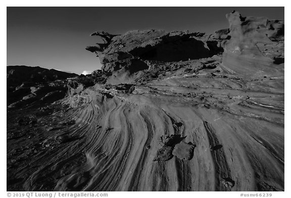 Swirl, Little Finland. Gold Butte National Monument, Nevada, USA (black and white)