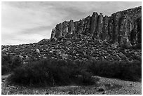 White River Narrows cliffs. Basin And Range National Monument, Nevada, USA ( black and white)