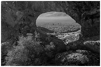 Natural arch opening. Basin And Range National Monument, Nevada, USA ( black and white)