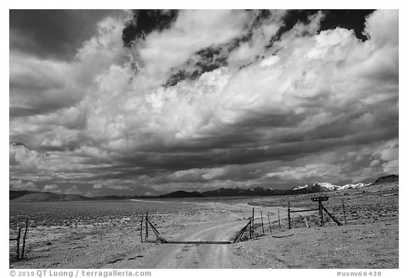 Water Gap. Basin And Range National Monument, Nevada, USA (black and white)