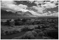 River canyon near Water Gap. Basin And Range National Monument, Nevada, USA ( black and white)