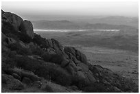 Gold Butte Peak Ridge and Lake Mead. Gold Butte National Monument, Nevada, USA ( black and white)