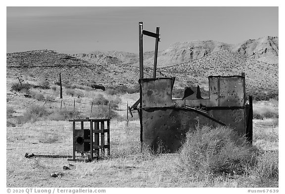 Old mining equipment, Gold Butte ghost town. Gold Butte National Monument, Nevada, USA