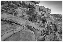 The Falling Man Rock Art Site. Gold Butte National Monument, Nevada, USA ( black and white)