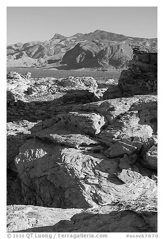 Sandstone outcrop and Virgin Mountains. Gold Butte National Monument, Nevada, USA