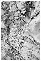 Detail of sandstone wall. Gold Butte National Monument, Nevada, USA ( black and white)