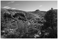 Shooting Gallery petroglyph area. Basin And Range National Monument, Nevada, USA ( black and white)