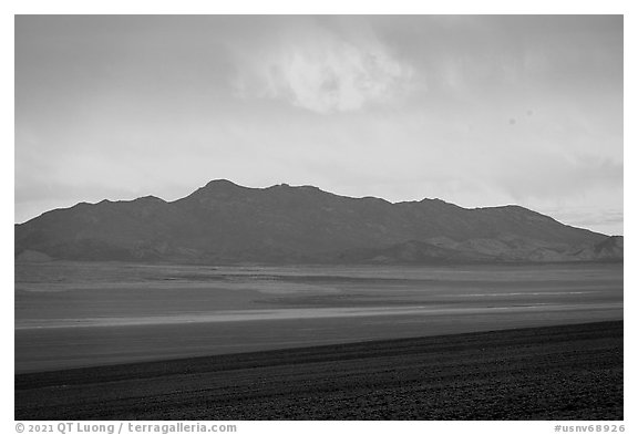 Troy Mountain at sunrise. Basin And Range National Monument, Nevada, USA (black and white)