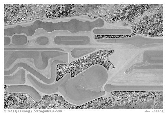 Aerial view looking down part of Michael Heizer City. Basin And Range National Monument, Nevada, USA