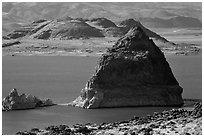 Pyramid. Pyramid Lake, Nevada, USA ( black and white)