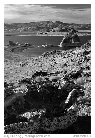 Pyramid Lake. USA (black and white)