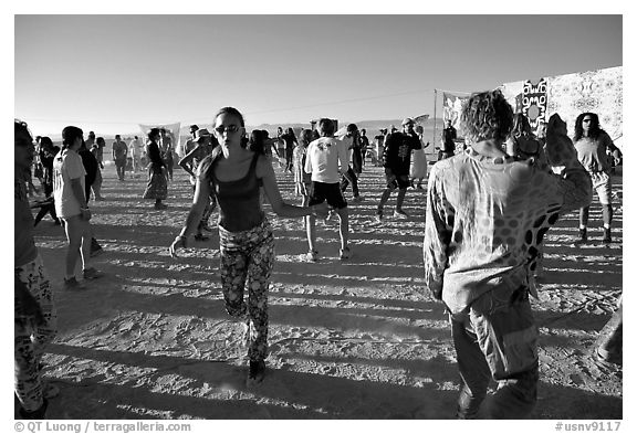 Morning dance, Black Rock Desert. Nevada, USA (black and white)