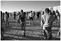 Morning dance, Black Rock Desert. Nevada, USA ( black and white)