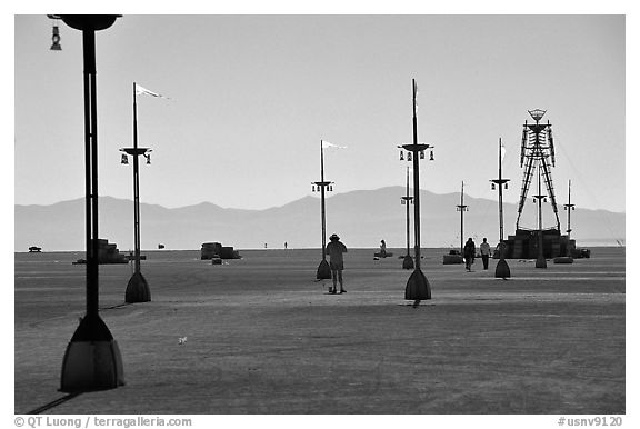 Art installations in the desert, Black Rock Desert. Nevada, USA