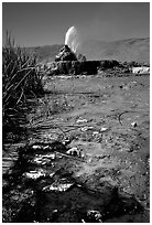 Fly Geyser, Black Rock Desert. Nevada, USA (black and white)