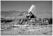 Fly Geyser, Black Rock Desert. Nevada, USA (black and white)