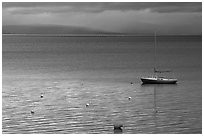 Boat, dusk, South Lake Tahoe, California. USA ( black and white)