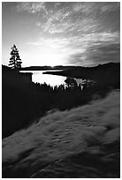 Eagle Falls,  Emerald Bay, sunrise, South Lake Tahoe, California. USA (black and white)