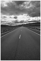 Road converging to the horizon. Nevada, USA ( black and white)