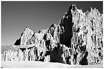 Eroded clay formations, Cathedral Gorge State Park. Nevada, USA (black and white)