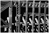 Old mining machinery,  Pioche. Nevada, USA ( black and white)