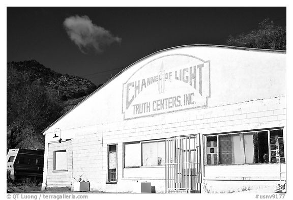 Truth centers, Pioche. Nevada, USA (black and white)
