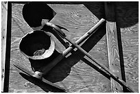 Old mining equipment. Nevada, USA ( black and white)