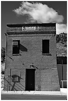 Old brick house, Pioche. Nevada, USA (black and white)