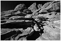 Red sandstone formations, Red Rock Canyon. Red Rock Canyon, Nevada, USA ( black and white)