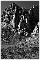 Tall cliffs. Red Rock Canyon, Nevada, USA ( black and white)