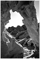 Arch opening, Valley of Fire State Park. Nevada, USA ( black and white)