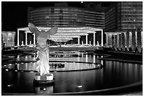 Caesar's Palace casino by night. Las Vegas, Nevada, USA (black and white)