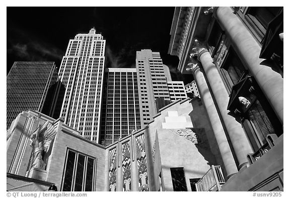 New York New York casino. Las Vegas, Nevada, USA (black and white)