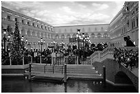 Interior of the Venetian casino. Las Vegas, Nevada, USA ( black and white)