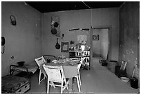 Inside the bottle house, Rhyolite. Nevada, USA ( black and white)