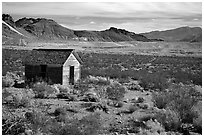 Cabin, Rhyolite ghost town. Nevada, USA ( black and white)