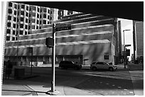 Skyline District Street. Houston, Texas, USA ( black and white)
