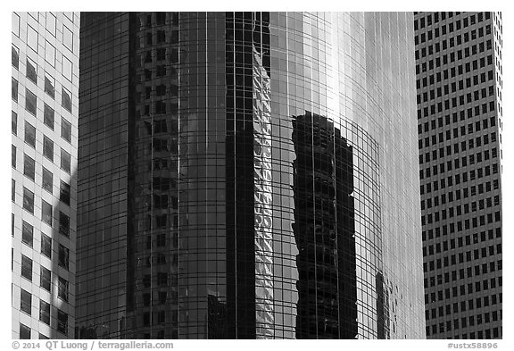 Skyscraper details. Houston, Texas, USA (black and white)