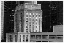 Art deco and modern buildings. Houston, Texas, USA ( black and white)