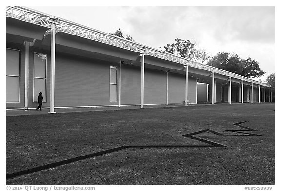 Main Menil Collection building. Houston, Texas, USA (black and white)