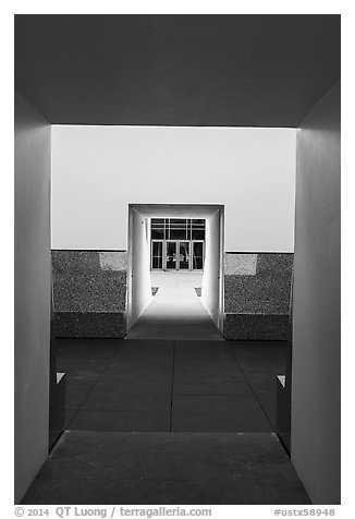 Doors, James Turrel Skyspace, Rice University. Houston, Texas, USA (black and white)