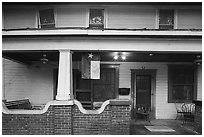 House with Texas flag. Houston, Texas, USA ( black and white)