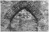 Portal, Convento, Mission San Jose. San Antonio, Texas, USA ( black and white)